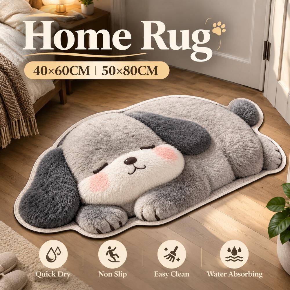 40×60CM 50×80CM Cartoon Dog Bath Mat Quick Dry Absorbent Bathroom Mat House Entryway