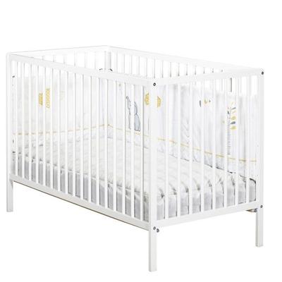 Babybett - 120 x 60 cm - Babyprice First - Rundum Gitter - Aus weißem Holz