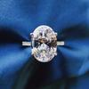 SpringLady 925 Sterling Silver 10*14MM Oval Cut High Carbon Diamond Gemstone Finger Engagement Rings for Women Fine Jewelry