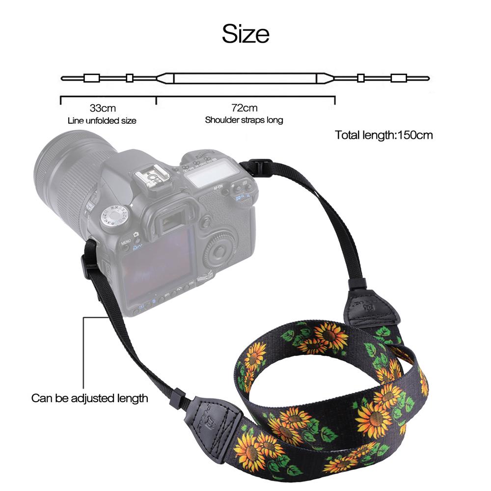 Style Double Cotton Yard Colorful Pattern Shoulder Neck Strap Camera Strap Bags Wristband Replacement for Canon SLR