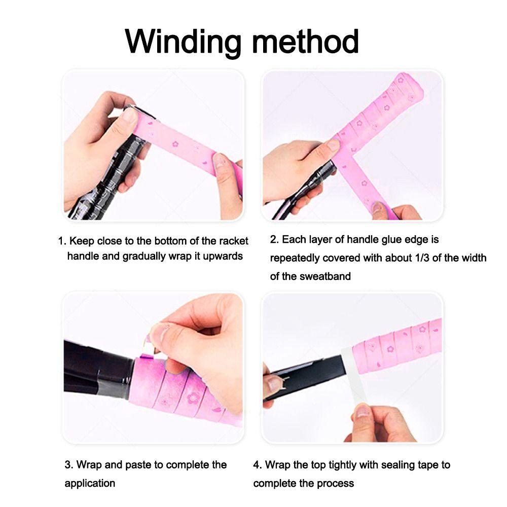 New PU Badminton Handle Wrap Tape Non-slip Sweat-absorbent Badminton Racket Handle Grip Print Tennis Handle Tape