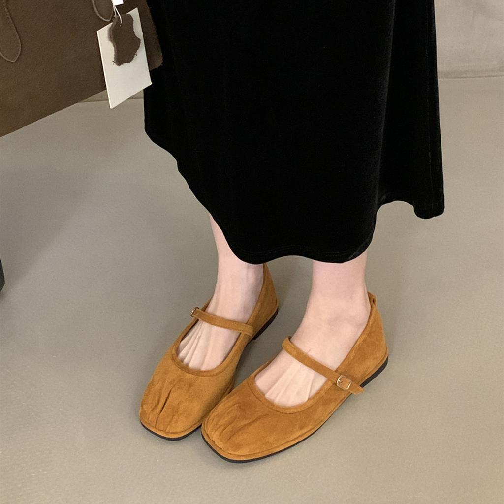 Fashion Bailamos Autumn Women Flats Fashion Round Toe Slip On Ballet Shoes Soft Flat Heel Outdoor Dress Ballerin Elegant Mary Jane Shoes