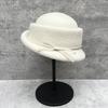 Pink Little Princess Daughter Wind Bow Curled Wool Top Hat Women'S Autumn And Winter Elegant Warm Bucket Hat Shows Small Face