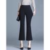 Petite Women's High Waist Micro Flare Pants, Nine-Point Length, Spring/Autumn, Slim Fit, Black
