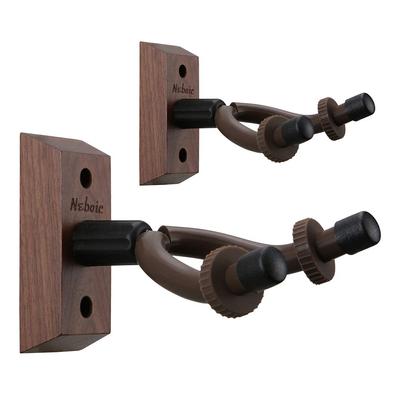 2 Pack Guitar Hanger Wall Neboic Hardwood Guitar Black Walnut Guitar Guitar Accessories for Acoustic Electric Bass Ukulele Guitar Holder Acoustic