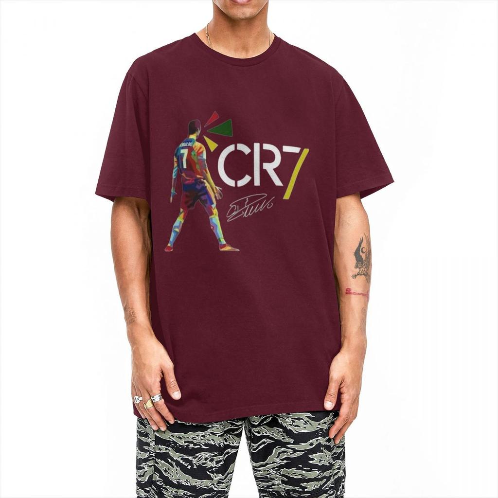 T-shirt con Firma Cr7 Cristianoed Ronaldoed Uomo Y2K Base Cotone Puro T-shirt Spiaggia Girocollo Magliette alla Moda Taglie Forti