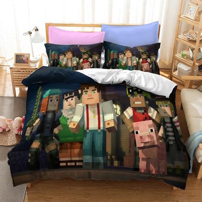 Minecraft Series Bedding Three-Piece Home Textile Kit Abrasive Cloth Digital Printing