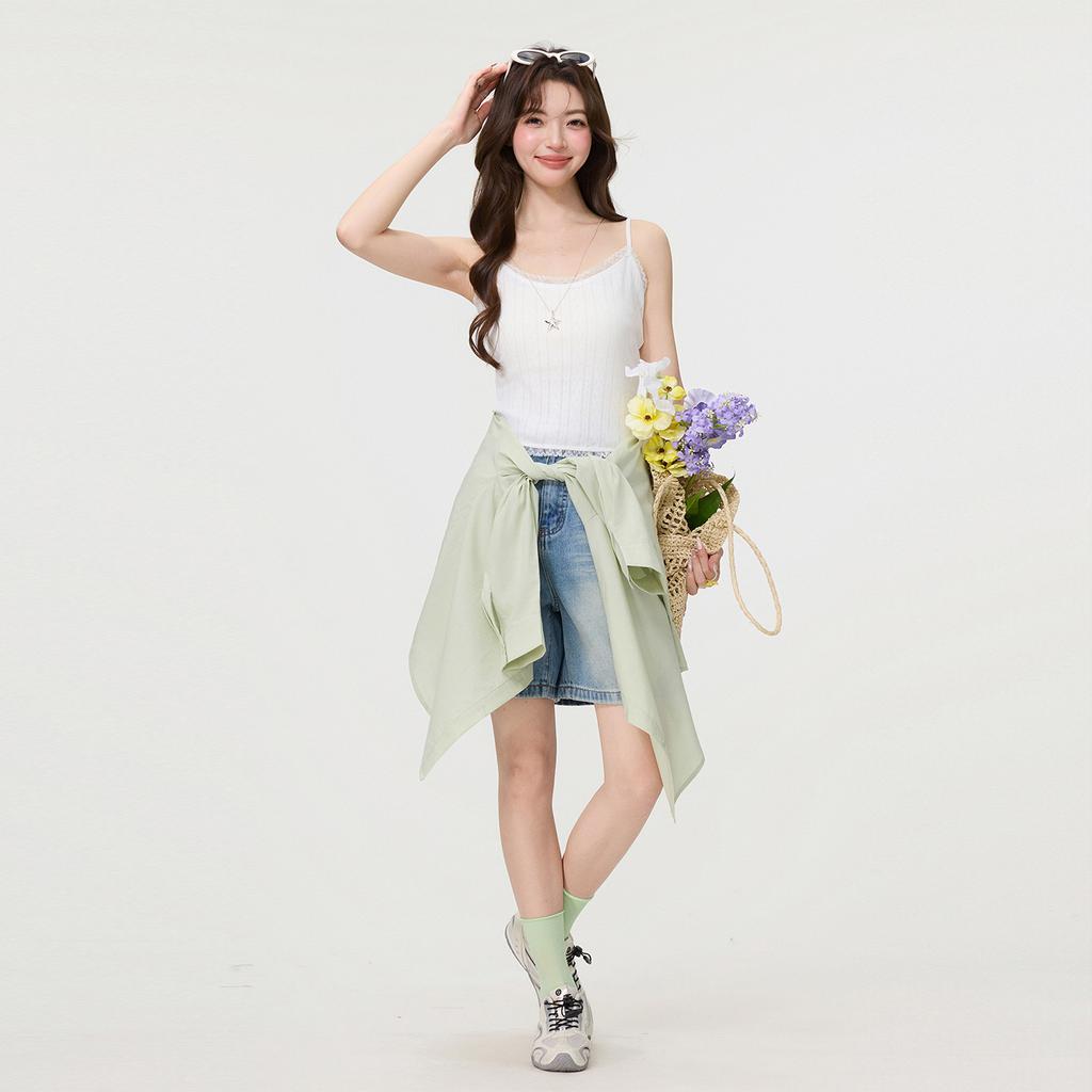 White lace sling vest for women's spring and summer spice girls new inner single wear slim sleeveless