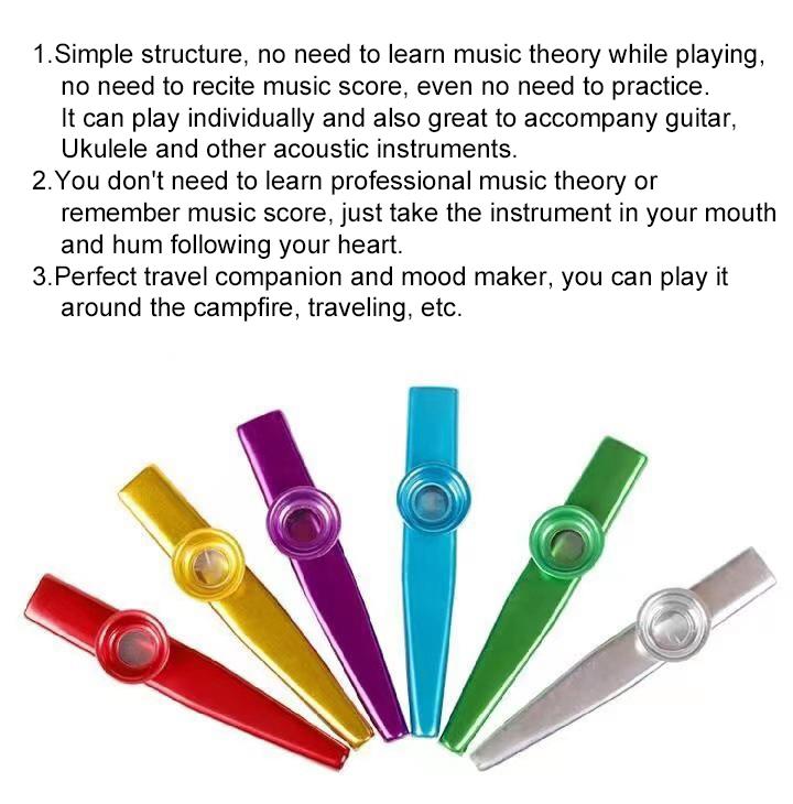 1pc Metal Kazoo Festival Party Gathering Performing Instruments Portable Musical Instruments for Leisure Entertainment Hum TMZ