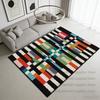 Modern Black White Carpet Minimalism Striped Decoration Bedside Bedroom Rug Lounge Cloakroom Antiskid Study Floor Mats Washable
