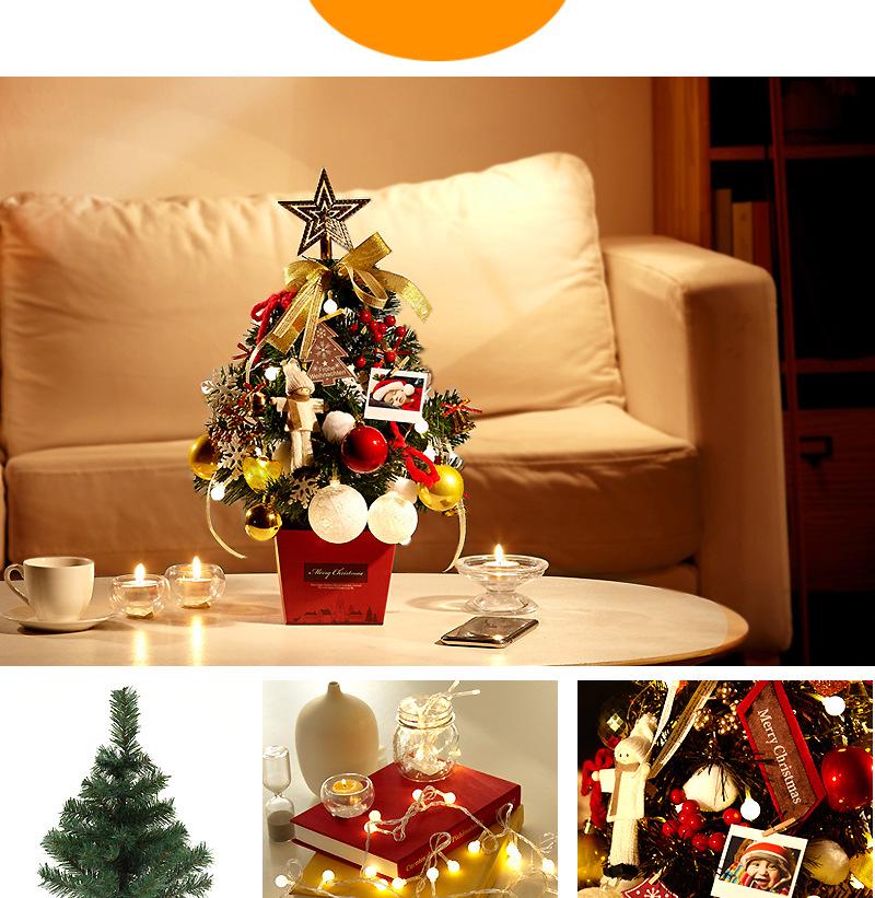 50cm Tabletop Christmas Tree with Lights - Gold & Red Ornament Set