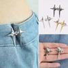 1 Pair Adjustable Waist Cinch Clips - Cross Star Seamless Pants Buckle Pins, Fashionable Star Design, No-Tightening Comfort for Daily & Special Events