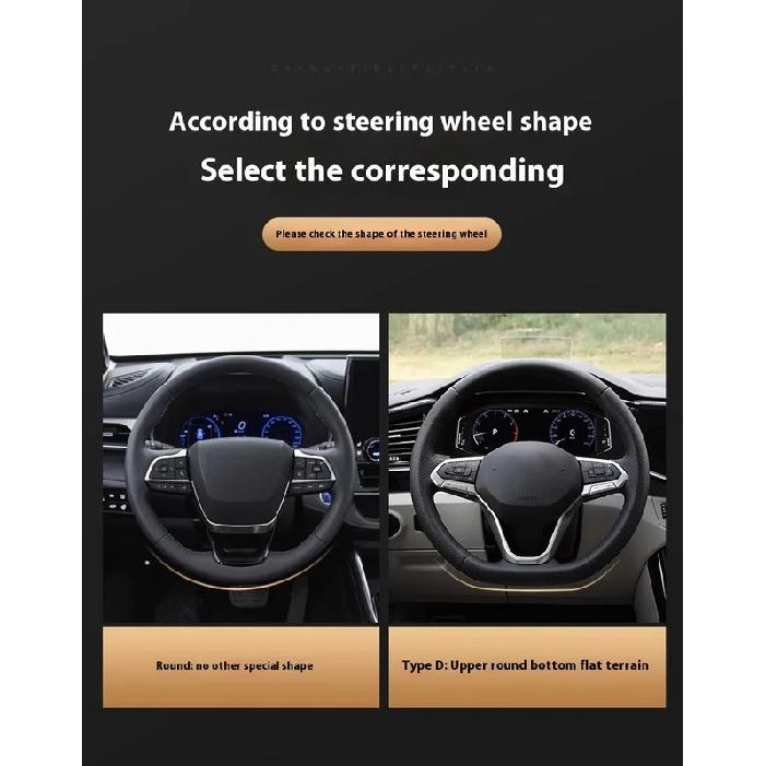 Carbon fiber Leather Car Steering Wheel Cover For Volkswagen T-ROC T-Cross Touareg Polo Passat Golf 5 GTI Beetle Magotan Tiguan