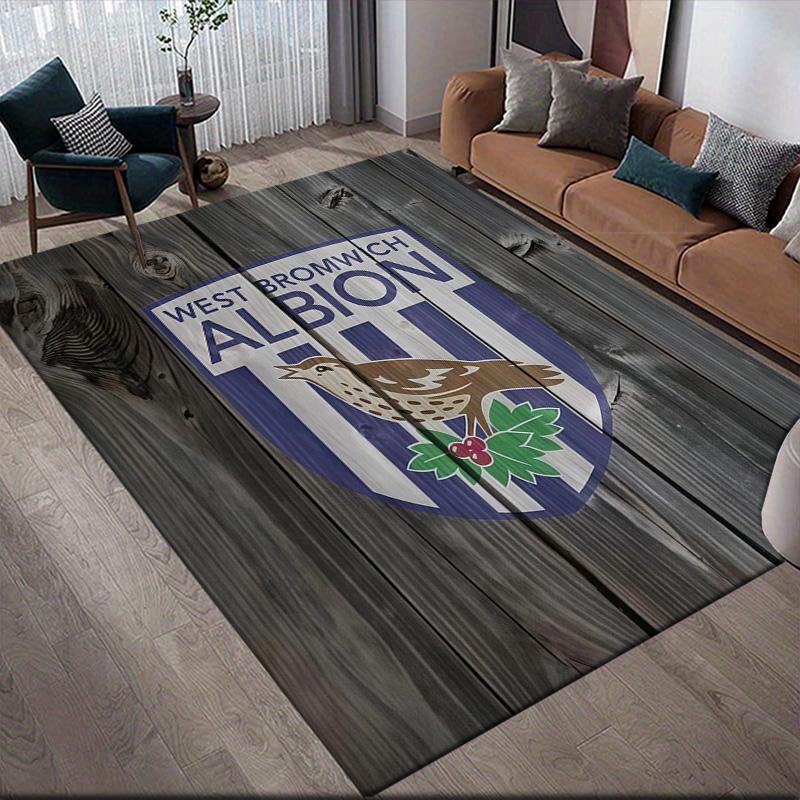 West Brom Flannel Pattern Square Carpet,Area Rug,Carpet Rug for Living Room Bedroom Sofa Playroom Decor,Non-slip Floor Mat