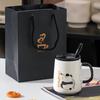 Panda Ceramic Mug with Lid and Spoon - Creative Gift for Home, Office, or Student