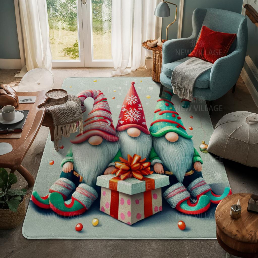 House Entrance Carpet Home Door Mat Living Room Bath Foot Bathroom Non-slip Water Absorption Rugs Bath Merry Christmas Winter