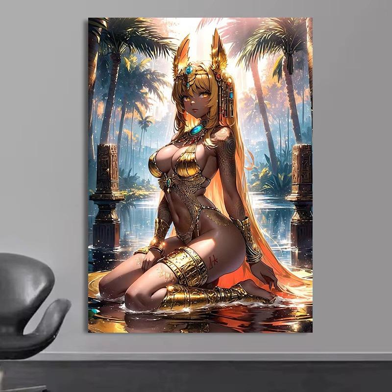 Anime Sexy Girl Cleopatra Posters and Print Canvas Printing Kawaii Cartoon Manga Wall Art Picture for Living Room Home Decor