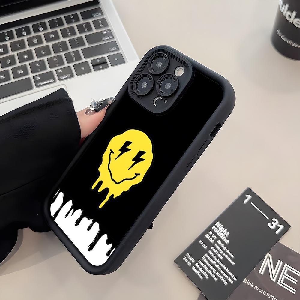 Colorful Danish Smiley Phone Case For IPhone 17 Air 16 E 15 14 Plus 13 12 11 Pro Max Silicone Soft Case