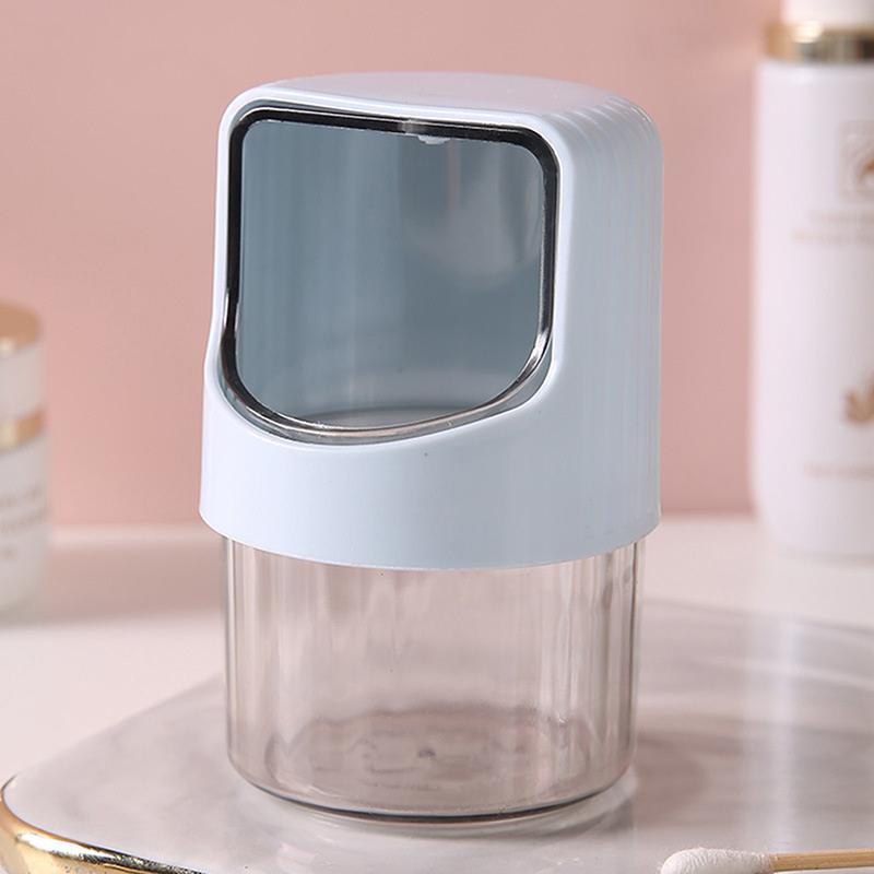 

Прозрачная коробка для хранения ватных палочек, вращающаяся, с крышкой, пыленепроницаемая, настольная коробка для хранения ватных палочек, пластиковая банка для хранения зубочисток