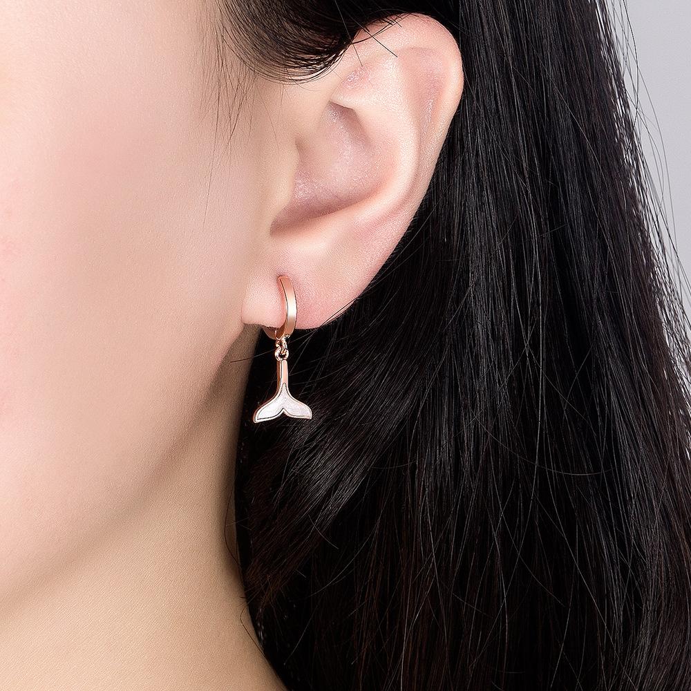 Simple and Trendy Mermaid Foam Cute Dolphin Fish Tail Ornaments Earrings
