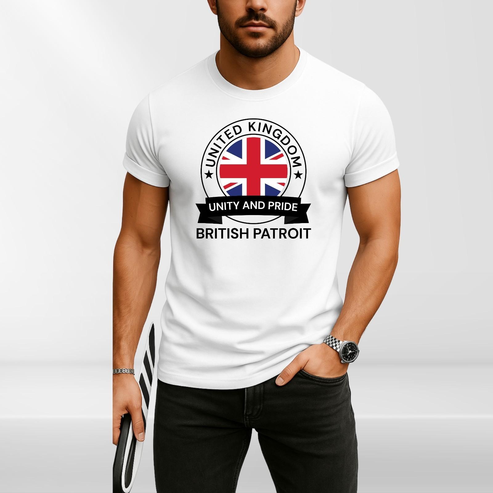 Unite The Kingdom Union Jack Adult T-Shirt Mens Womens Tees Top British Patriot Protest Top Tee 2XL