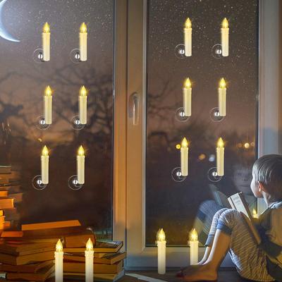 Elektronische LED-Kerze mit Timer und Fernbedienung, batteriebetrieben, flackernde Flamme, für Hochzeit, Geburtstag, Heimdekoration, Weihnachtsbaumkerze