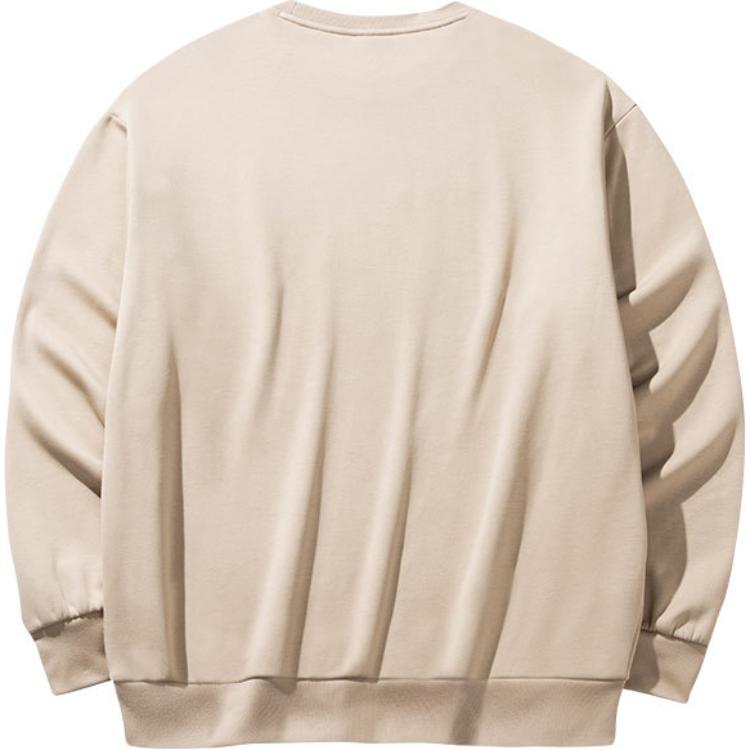 Anta Comfortable Loose Fit Round Neck Pullover Breathable Sweatshirt Men Sweatshirt Oat-Milk-Brown 952448709-6