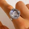 Finger Ring Imitation Pearl Embellishment Artistic Irregular Shape Wide Double-Strip Design Women Ring Anti-Oxidation Jewelry