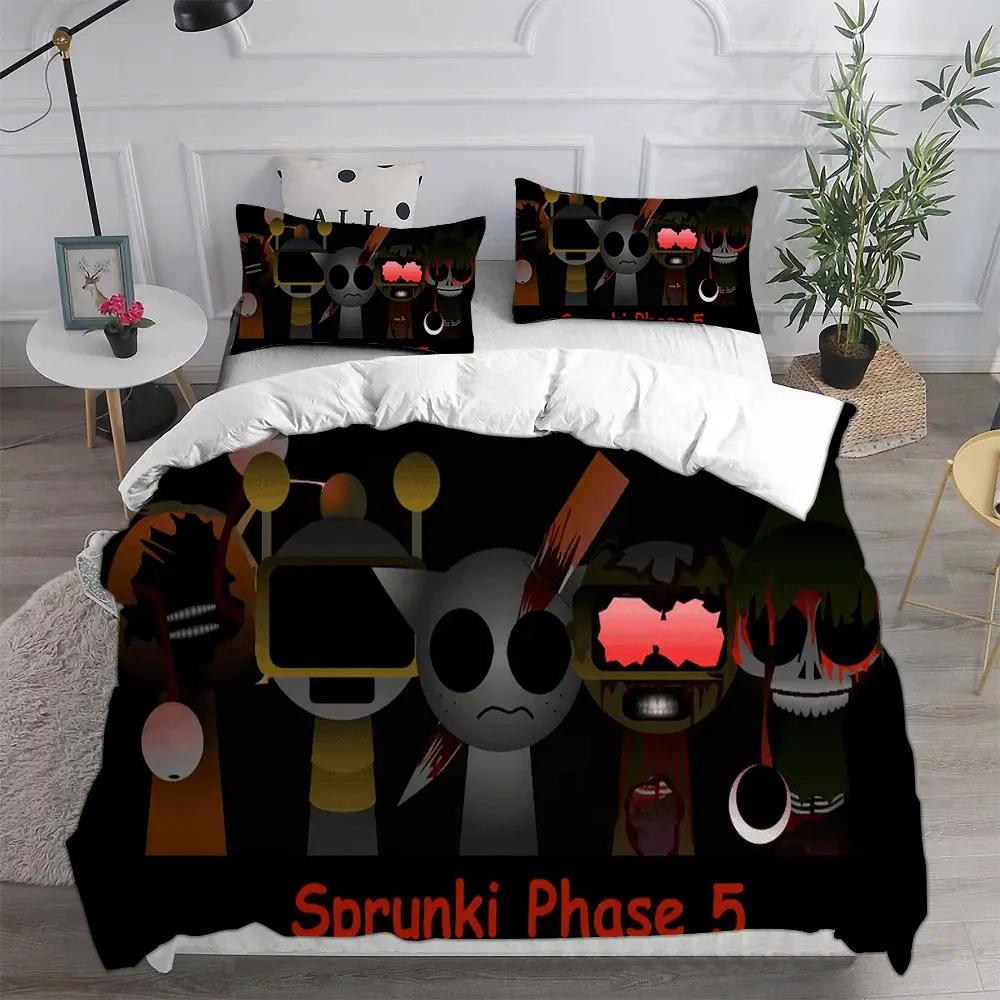 Sprunki Bedding Sets Soft Bed Cover Comforter Duvet Cover Pillow Case 2-3 Pieces Sets Teenagers Children's Gifts Bedroom Decor