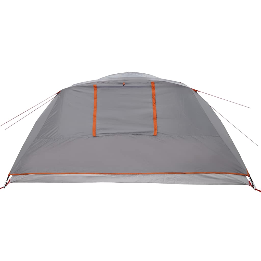 4 Person Camping Tent Grey and Orange Waterproof