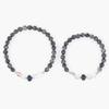Jinnamok Rondelle Moonstone Point Gray Jade Gemstone Bracelet (C2501AC1253_GR)