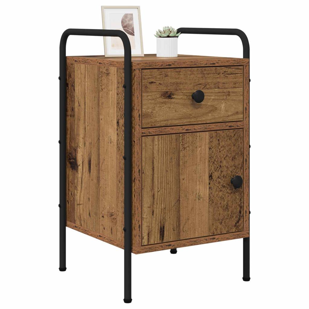 Nightstand 2 Pcs. Reclaimed Wood 35 x 36.5 x 61 cm Engineered Wood
