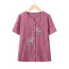 YUZHAOLIN Women's Pure Cotton Chinese Style Half-Sleeve T-Shirt