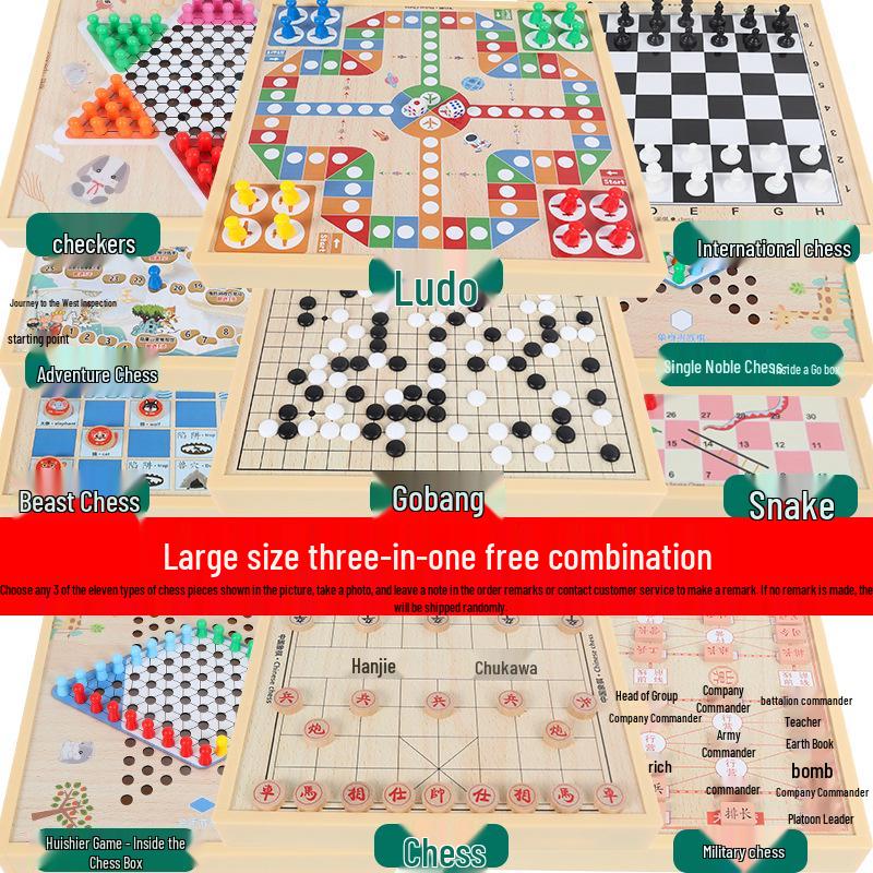 Magnetic 5-in-1 Game Board: Go, Five-in-a-Row, Flying Chess, Checkers, Chinese Chess - Educational Fun for Kids