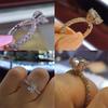 Princess Ring Jewelry With Cubic Zirconia Geometric Design For Engagement And Wedding