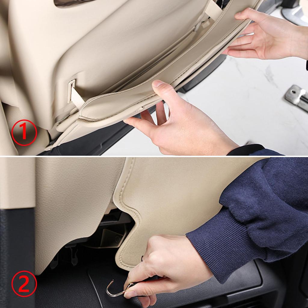 Fucaten Compatible with Toyota Alphard Vellfire 40 Series Seat Back Mat Kick Guard with Storage Pocket Rear Seat Seat Row Seat (June 2023~)