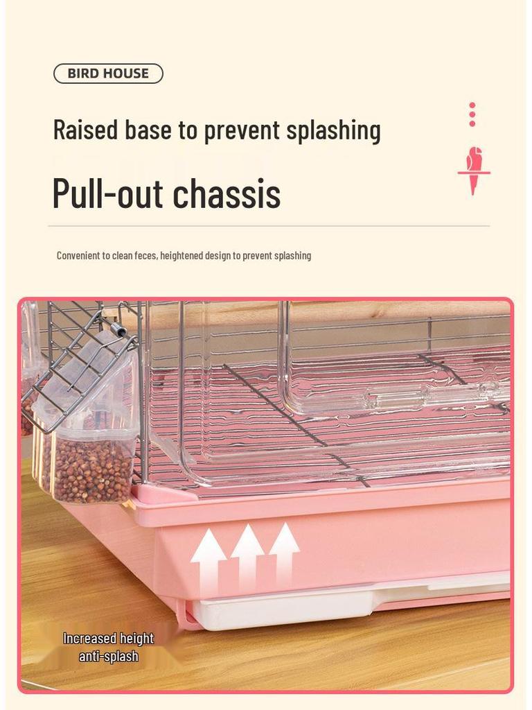 Acrylic Parrot and Budgie Cage: Large Ornamental Villa for Cockatiel, Finch & More