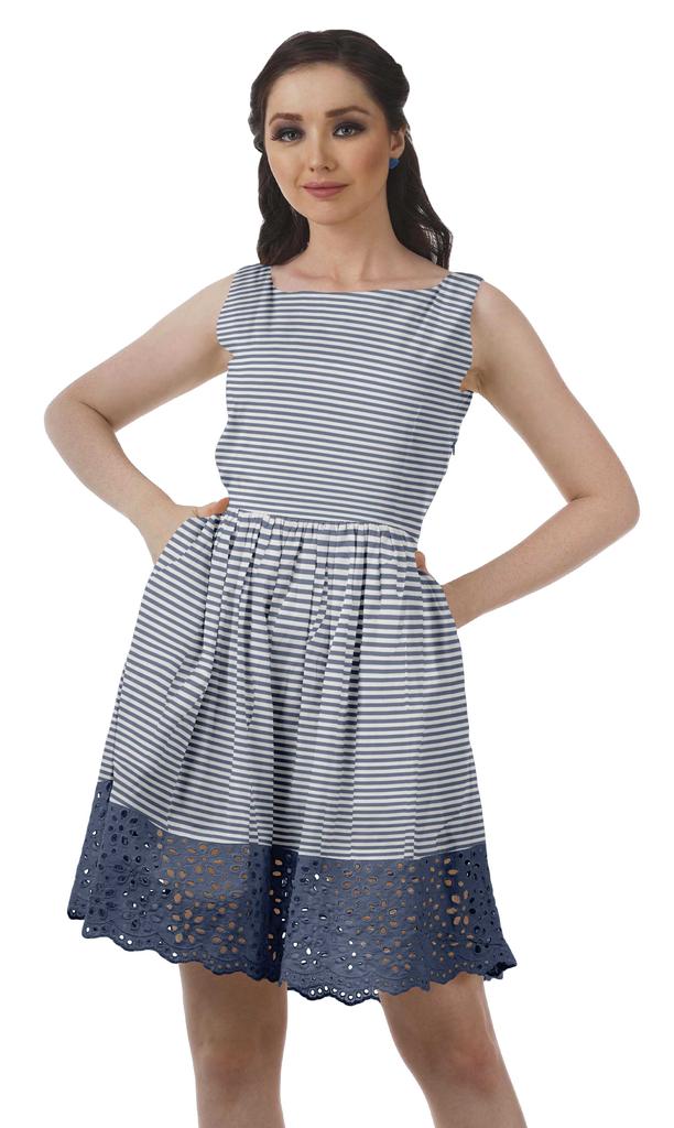 Moomaya Printed Lace Evening Mini Dress For Party Sleeveless Women Clothing
