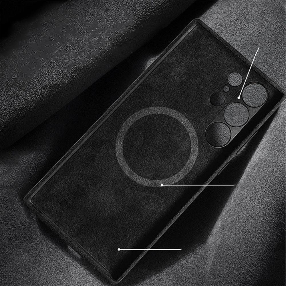 Echtes Alcantara Leder Magsafe Hülle für Samsung Galaxy S24 S25 S25 Ultra Magnetische Hülle