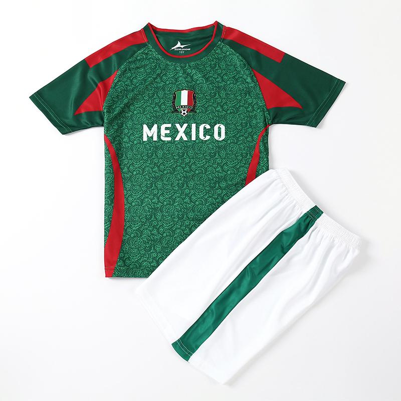 

Kids Soccer Jerseys Spain Romania Italy Mexico Children Soccer Uniforms Quick Dry Soccer Tracksuit for Boys &Girls Childrens jersey set Summer suits 110