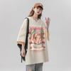 Japanese Retro Sweet and Cool Pure Cotton Short-sleeved T-shirt Men's and Women's Large Size Loose and Fat Mm Casual Couple Half-sleeved Top