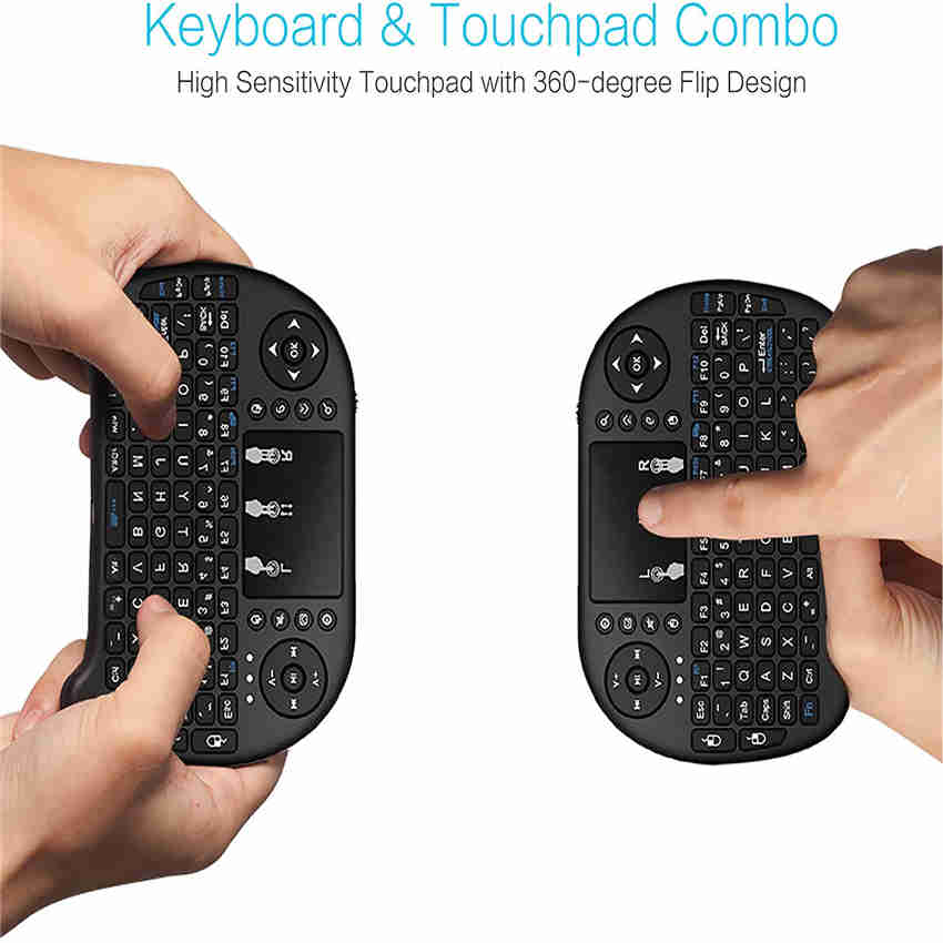Mini-Funk Tastatur 2,4 GHz Englisch Air Mouse mit Touchpad für Laptop TV Android TV Box