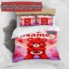 3'lü Nevresim Takımı (1*Nevresim Kılıfı + 2*Yastık Kılıfı, Çekirdeksiz), Kişiye Özel İsimli Care Bears Desenli Nevresim Takımı, Ev Yatak Odası Dekorasyon Hediyesi