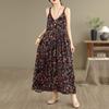 Sleeveless Strap Cotton Vintage Floral New In Dresses For Women Casual Loose Long Summer Dress Elegant Clothing