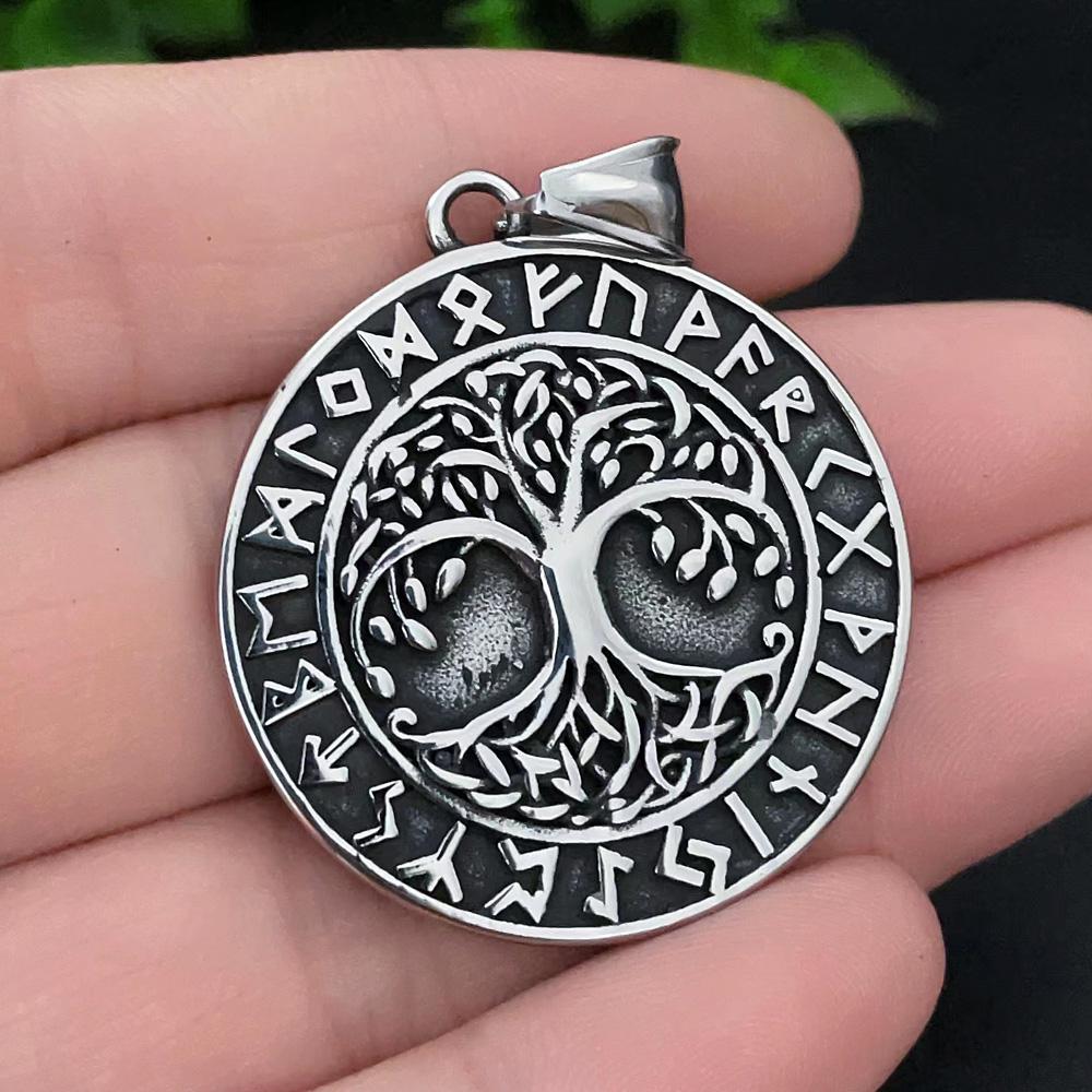 

Vintage Viking Necklace for Men Nordic Tree of Life Amulet Stainless Steel Pendant Chain Jewelry Multi-style Celtic Pendant Only