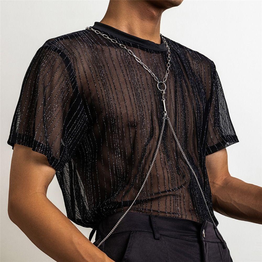 

Metal Men s Waist Chain Silver Color Chain Necklace Y2K Tassel Belly Chain for Men