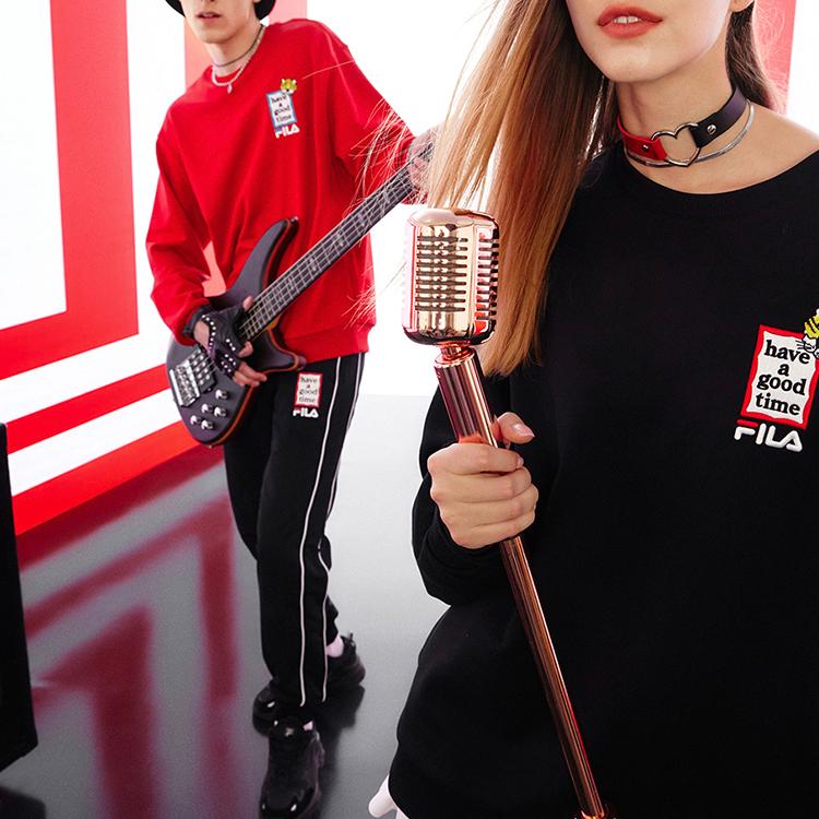 New FILA x Have A Good Time Sweatshirt Unisex Legend Red F11U219204F-RD