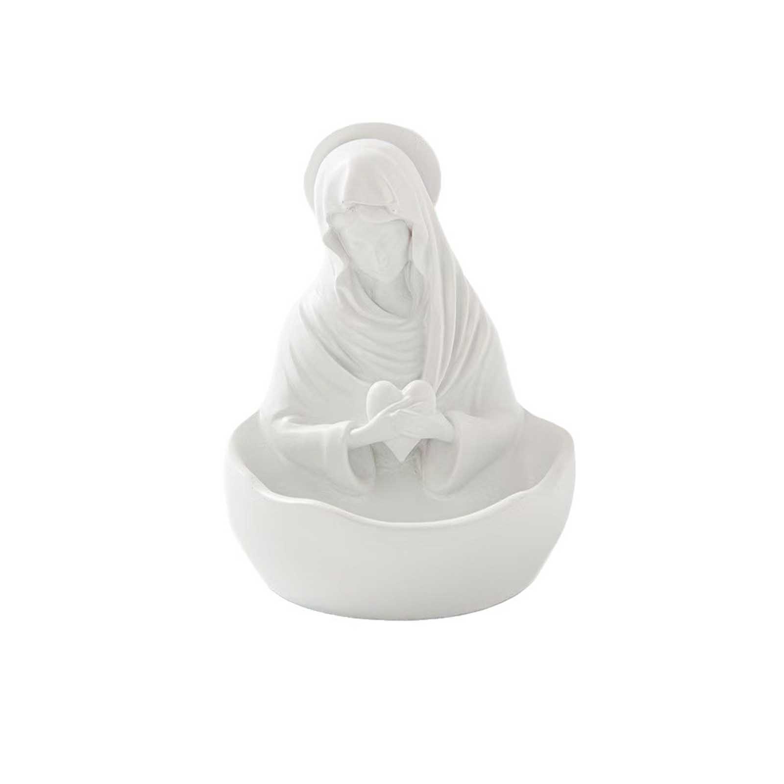

Mary Statue Jewelry Holder, Ceramic Rosary & Trinket Dish, Religious Decorative Bowl For Home & Church One Size