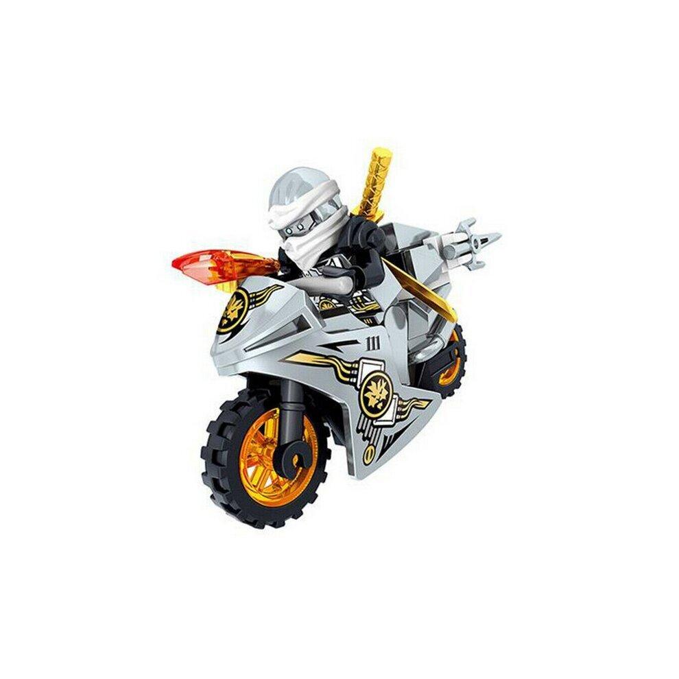 8pcs Ninjago Motorcycle Set Mini Ninja Figures Blocks Toys Fits Lego