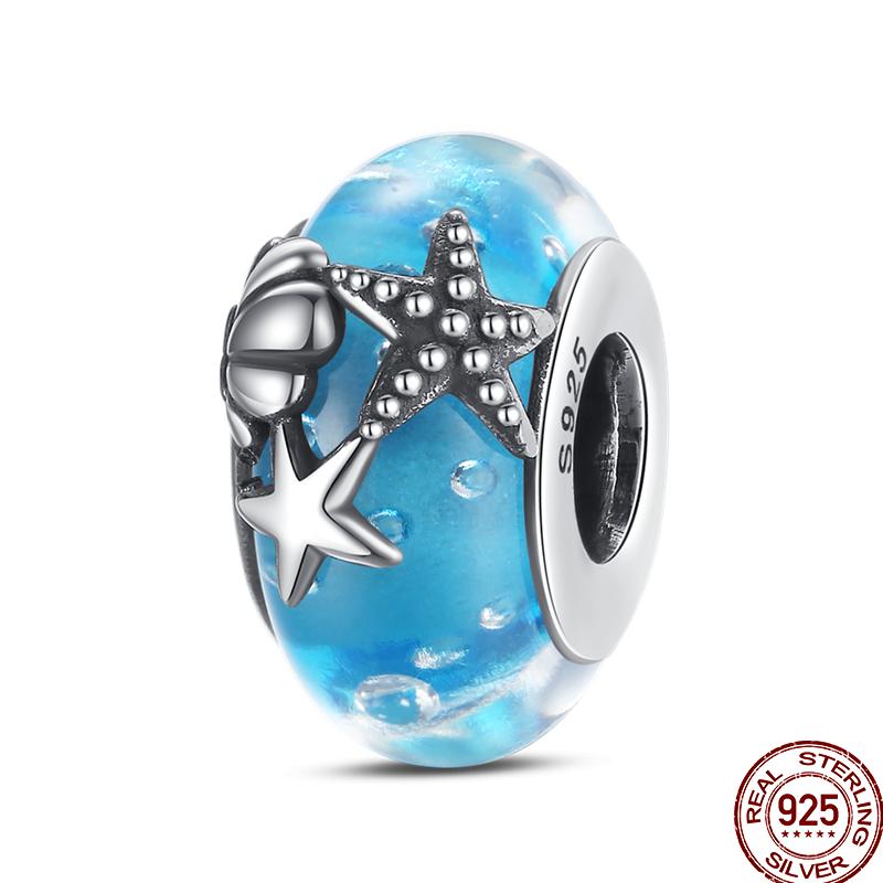 Copper Blue Zircon Beads Ocean Crab Starfish Ship Series Summer Suitable For 3Mm Original Bracelet Diy